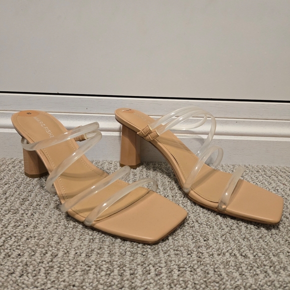 MARK FISHER - CLEAR/TAN SLIP ON HEELED SANDALS - Picture 2 of 9